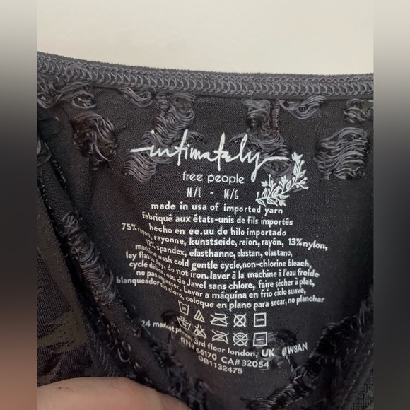 NWOT Free People Intimately Mercury Seamless Cami in Charcoal Size M/L - Picture 6 of 6